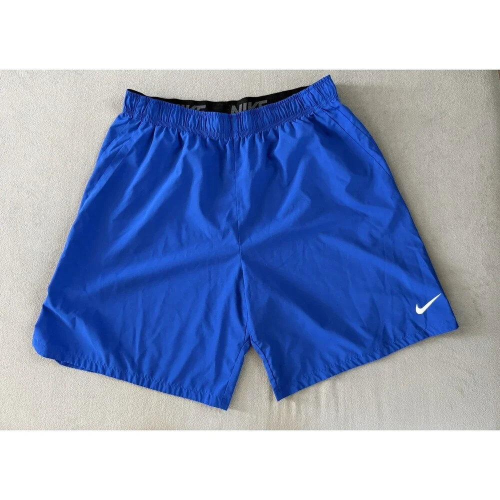 Nike Men's XL Blue loose fit shorts with Drawstring, running, gym